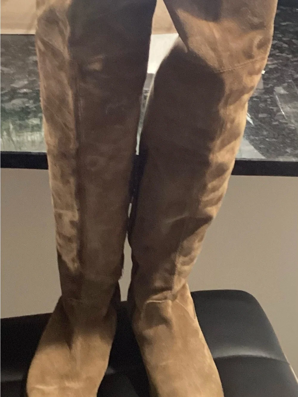 Frye Over-the-Knee Suede Boots in Chestnut Brown